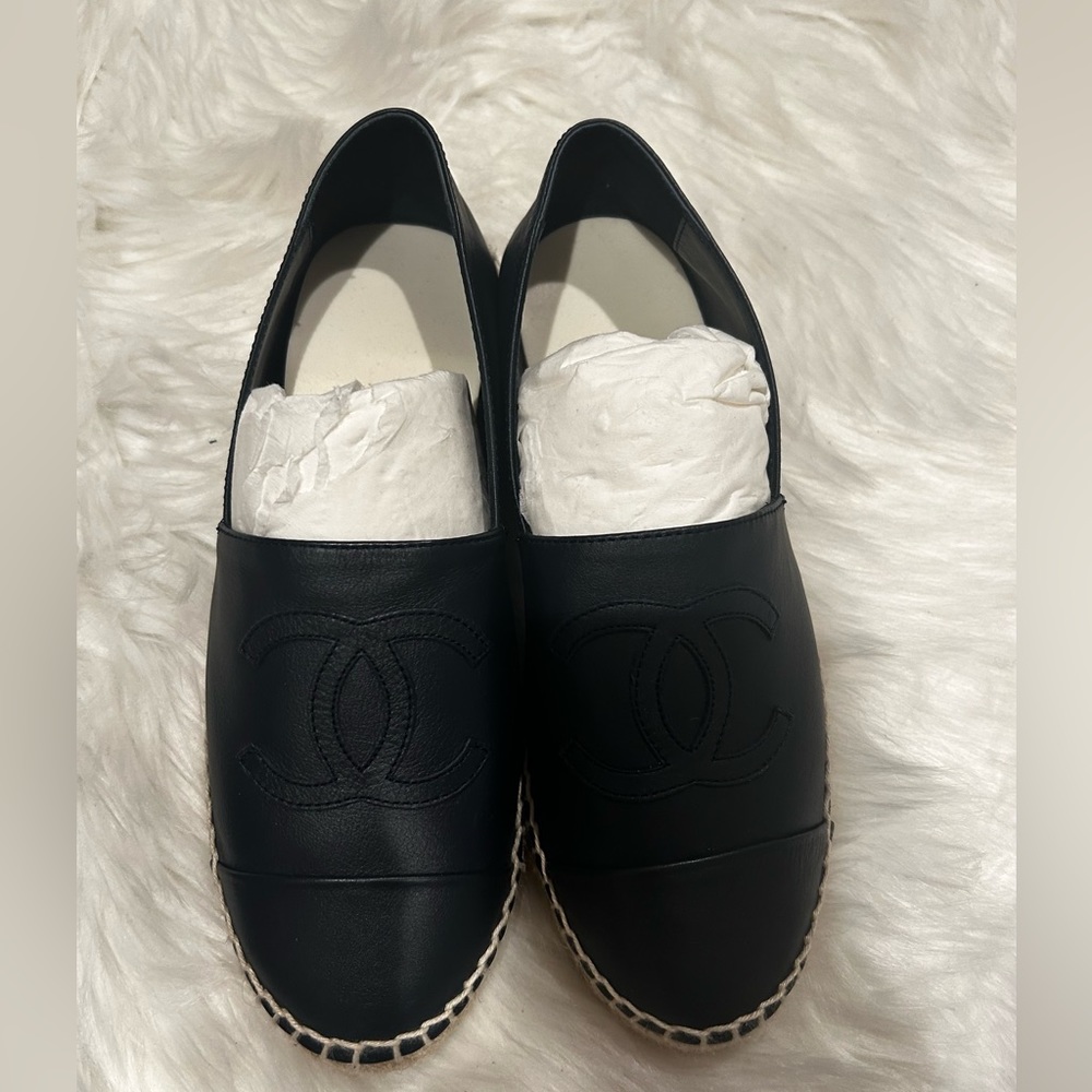 Brand new Chanel navy blue espadrilles